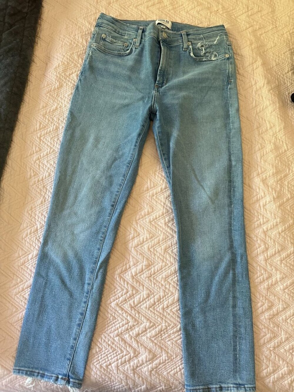 AGOLDE Sophie high rise skinny crop jean distressed sz 30 A018-1045